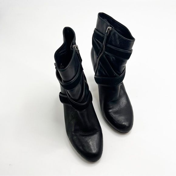 Cole Haan NikeAir Talia Black Leather Heel Ankle Boots Size 8 - Picture 14 of 14